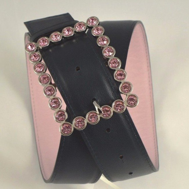 Ensemble boucle Cannes rose & ceinture Rose buvard / Chine